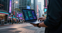 A Walkable ASCII Cyberpunk City In One HTML File [Video]